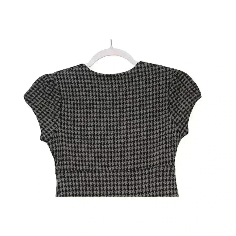 NWT Banana Republic Dress Size XS Houndstooth Fit & Flare Stretch Pleated - Picture 10 of 14